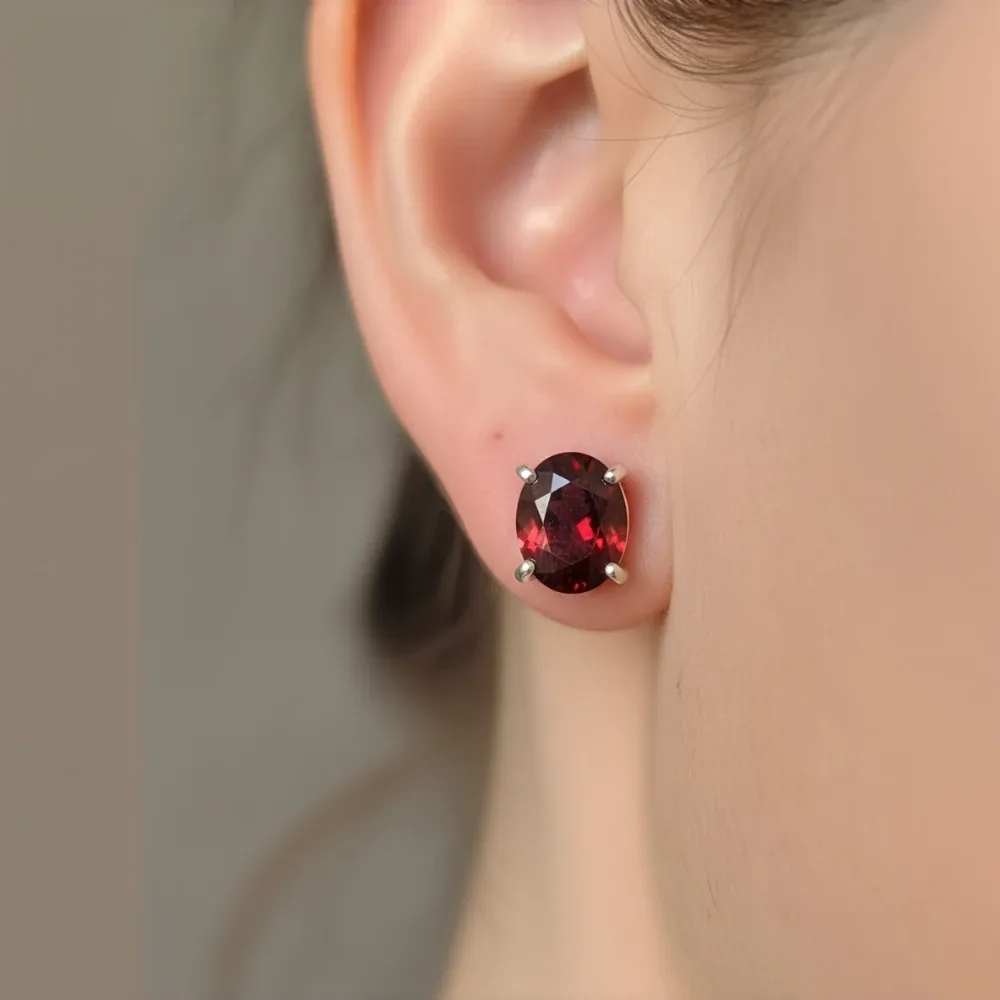 Ember Glow Hessonite Studs